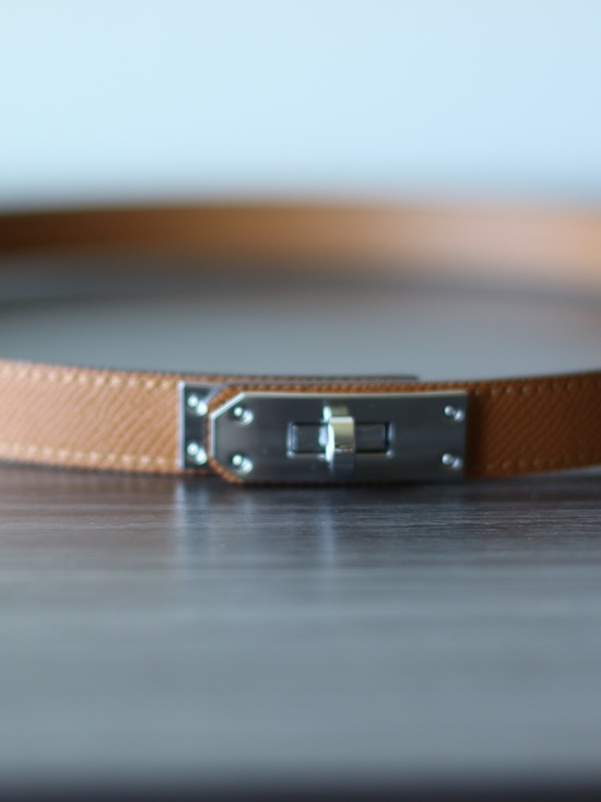 Vera Pelle Tan Leather Belt with Silver Tone Buckle main image 8